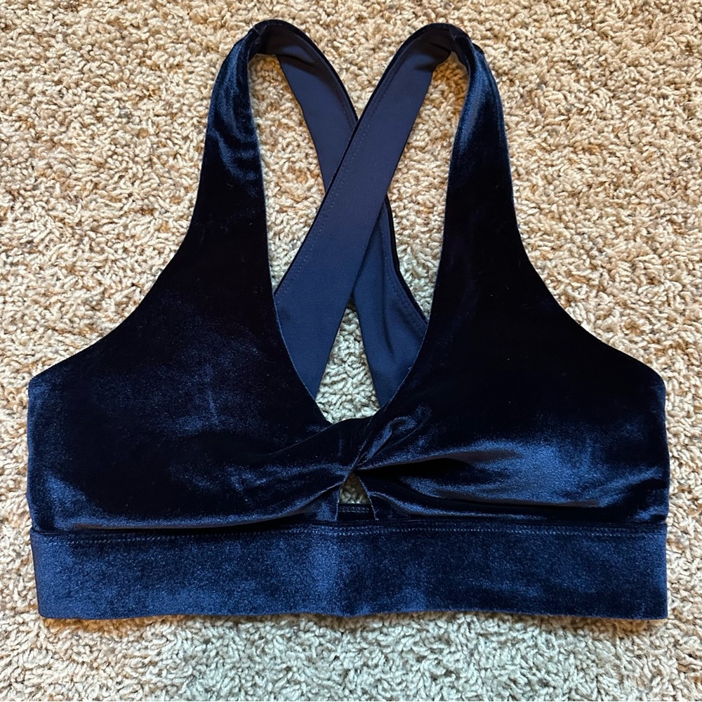 Fabletics navy blue velvet bra